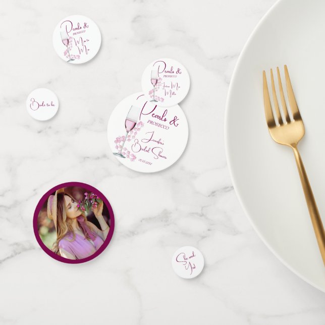 Perlen und Prosecco Modernes Elegantes Brautparty Konfetti (Gruppe)