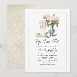 Perlen und Prosecco Pop Fizz Clink Brautparty Einladung