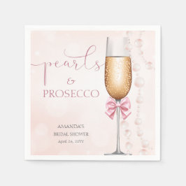 Perlen und Prosecco-rosa Brautparty Serviette