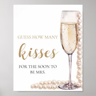 Perlen und Prosecco schätzen, wie viele Kisses Gam Poster