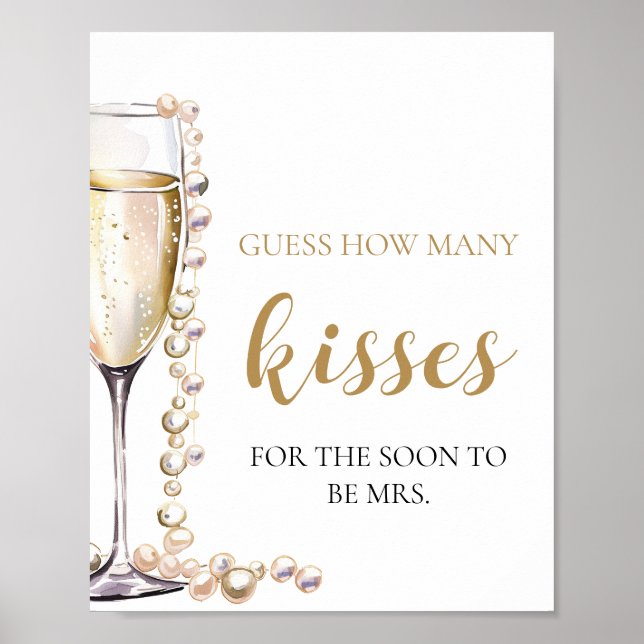 Perlen und Prosecco schätzen, wie viele Kisses Gam Poster (Vorne)