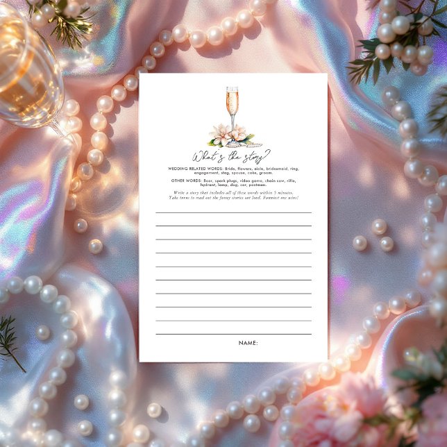 Perlen und Prosecco Was ist die Geschichte? Bridal (Pearls and Prosecco What’s the Story? Bridal Shower Game)