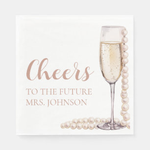Perlen und Prosecco Zukunft Frau Brautparty Serviette
