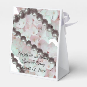 Perlen- und rosa Hortensien-Geschenkbox Geschenkschachtel