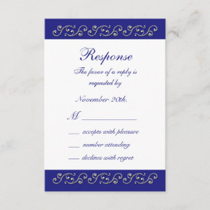 Perlen und Sapphire Blue UAWG RSVP Karte