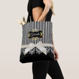 Perlen und Spitze-schwarzer Tasche