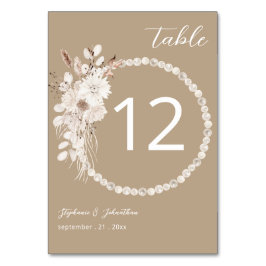 Perlen und Weiße Tischnummer