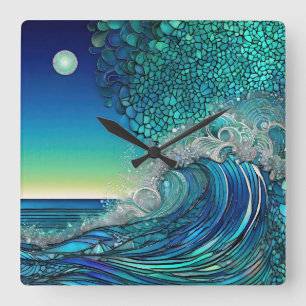 Perlen unter der Flut - Surreal Seascape Quadratische Wanduhr