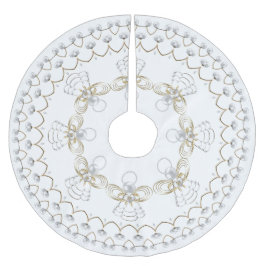 Perlen-Weihnachtsengel der Freude-Kreis-Gewohnheit Polyester Weihnachtsbaumdecke