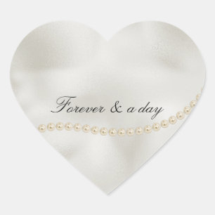 Perlen White Luxe Herz-Aufkleber