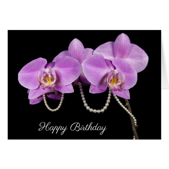 Perles et orchidées d'anniversaire (Devant horizontal)