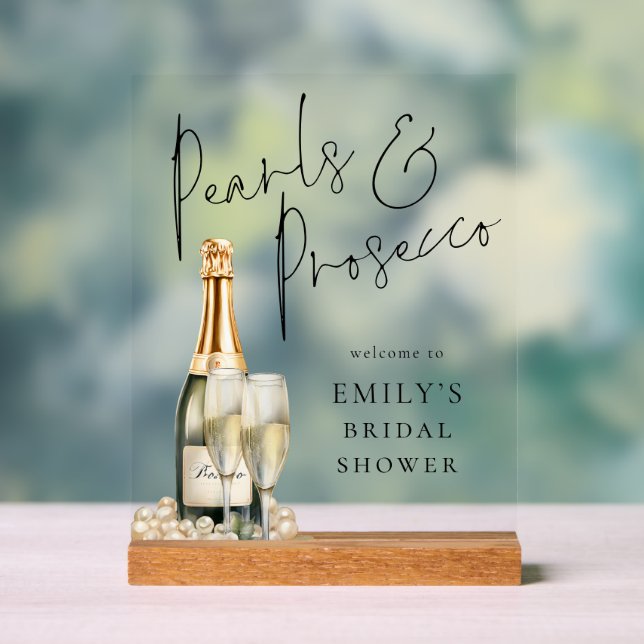 Perles et Prosecco Bienvenue à la Baby Shower (Neutre)