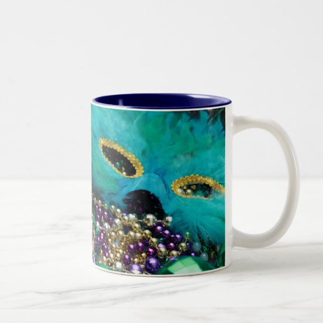 Perles Mardi Gras & Mug en fleur vert (Droit)