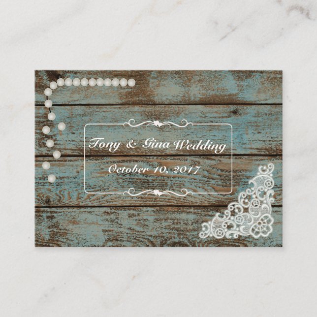 Perles rustiques et mariage de dentelle Carte RSVP (Devant)