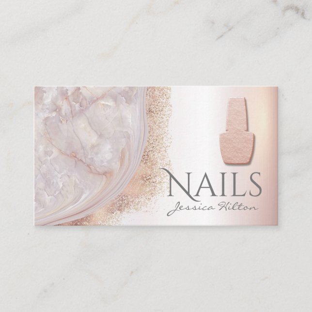 Perlgold Rose Nagelsalon Visitenkarte (Vorderseite)