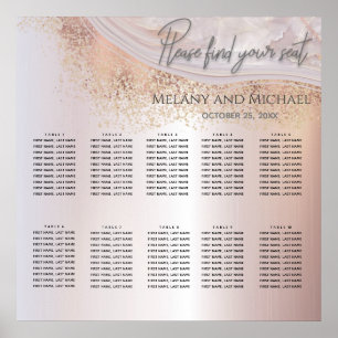 Perlgoldmarmor der Rose agate Kalligraphie Poster