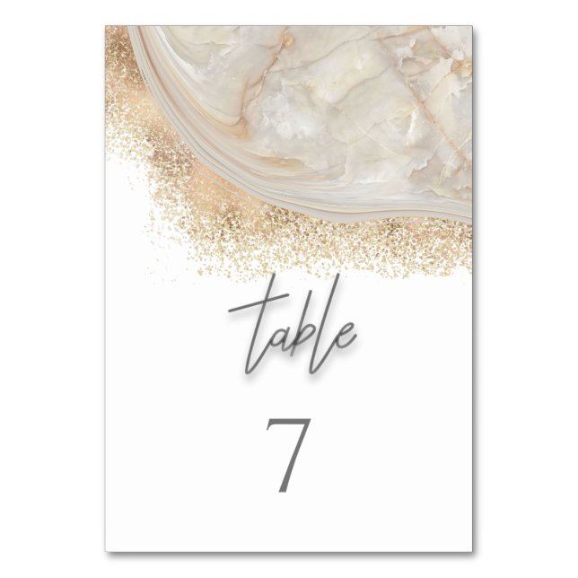 Perlgoldmarmor der Rose agate Kalligraphie Tischnummer (Vorderseite)