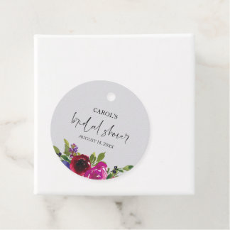 Perlgraue Wasserfarben-Blumen-Anhänger Geschenkanhänger