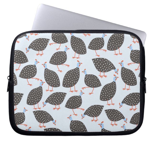 Perlhuhn-Vogel-Muster Laptopschutzhülle (Vorderseite)