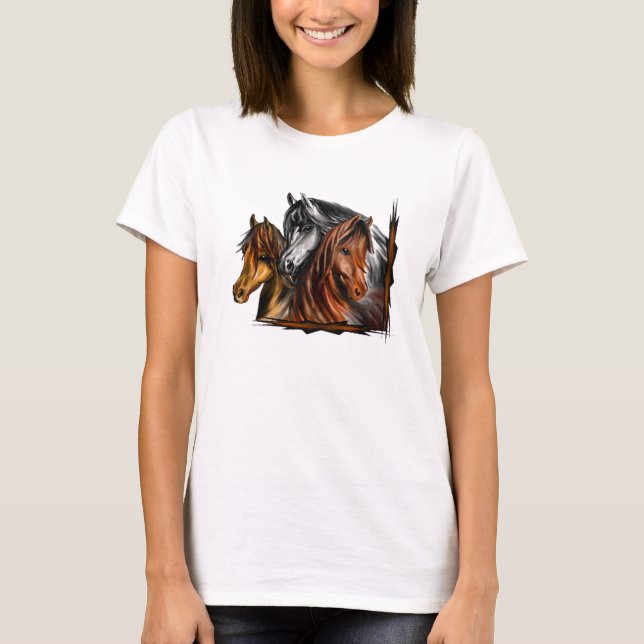 PerliPrints3Horsesz T-Shirt (Vorderseite)