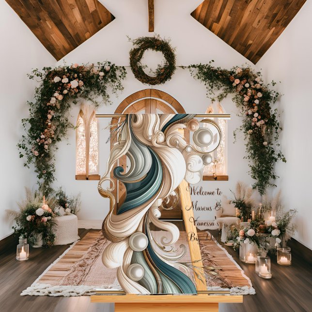 Perlküste Elegance Akrolische Hochzeit Begrüßungsz Acrylschild (Von Creator hochgeladen)