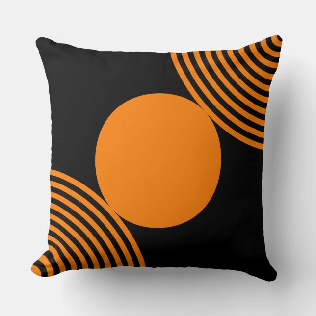 Perlmuster in schwarz und orange Kissen (Vorderseite)