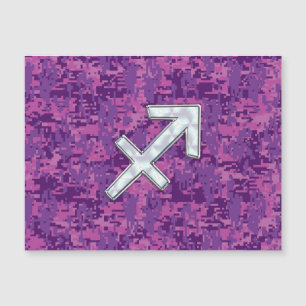 Perlmutt-Schütze-Sternzeichen Fuchsia Digital Camo Magnetkarte