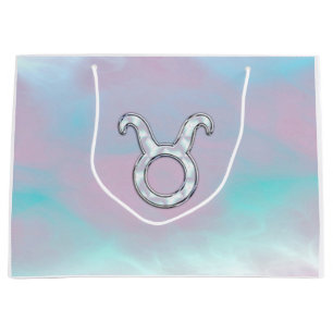Perlmutt-Stil Stier-Zodiaksymbol Große Geschenktüte