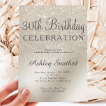 perlmuttartiger Glitzer ombre metallic 30. Geburts Einladung<br><div class="desc">Ein elegantes und luxuriöses Perlholz-Glitzer aus Metall-Folie mit eleganter Kalligraphie-Typografie für eine 30. Geburtstagseinladung.</div>