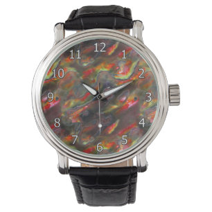 Perlmuttbeschaffenheits-rotes Foto-Muster Armbanduhr