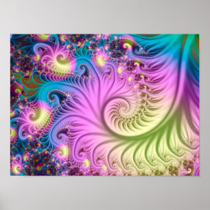 Perlmutternde fraktale Spirale Poster