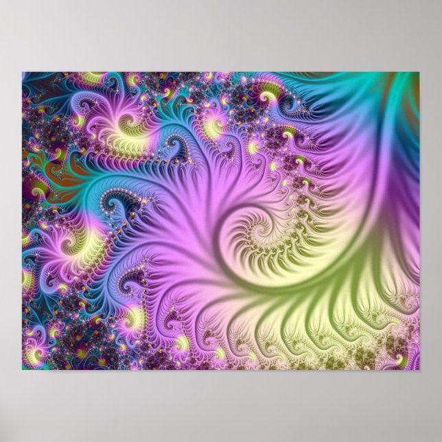 Perlmutternde fraktale Spirale Poster (Vorne)