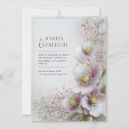 Perlrosa Christrose Ätherischer Botanischer Rahmen Einladung