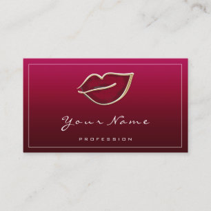 Permanent Makeup Beauty Kiss Lips QR LOGO Red Visitenkarte