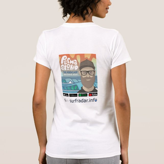 Permastoked + surfradar.info, Frauen T-Shirt (Rückseite)