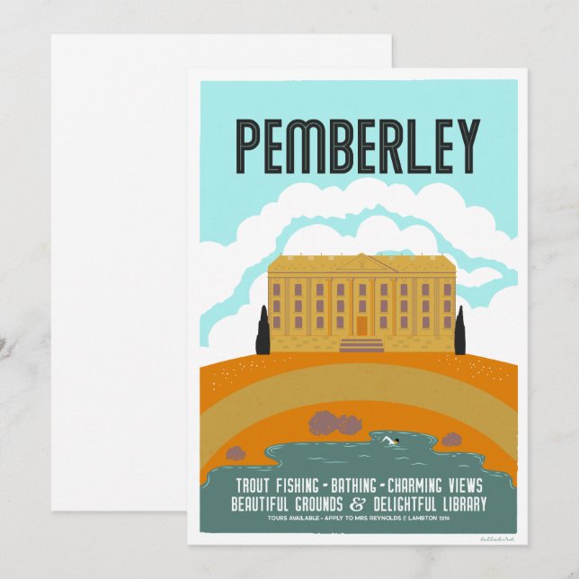 Permberley Vintage Travel Poster Einladung (Vorne/Hinten)