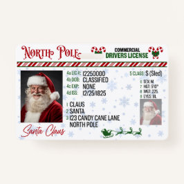 Permis de conduire du Père Noël Badge de Noël