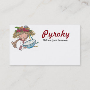 Perogie Pyrohy Pierogi Mädchen-Ukrainer-Volkskunst Visitenkarte