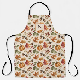 Peronalized Fall Earthy Orange Watercolor-Blätter Schürze
