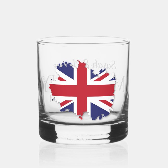 Peronalized Reise Hochzeit Trinkbehälter Set Whiskyglas (Vorderseite)