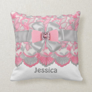 Peronalized Rosa, graue Kristall, Bogen-Kissen-Set Kissen