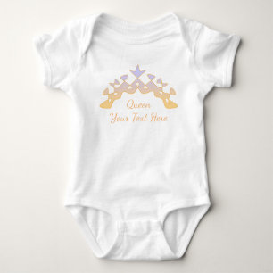 Perpetual Queen Crown Yellow Lila anpassbar Baby Strampler