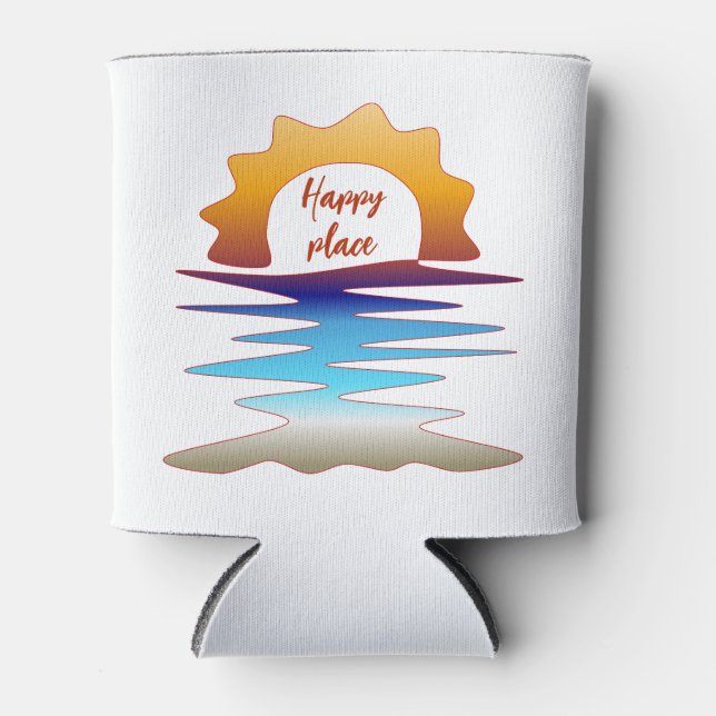 Perpetual Sun Beach "Happy Place" Art Dosenkühler (Vorderseite)