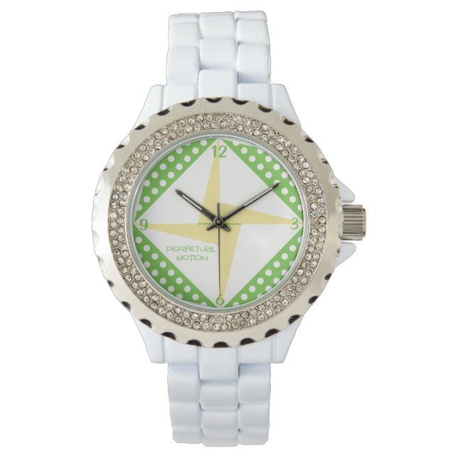 Perpetuelle Motion Green Dots Armbanduhr (Vorderseite)