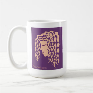 Perpetuum Friedliche Frauen Lila Peach Line Art Ta Kaffeetasse