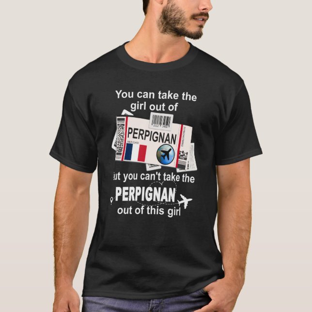 Perpignan Boarding Pass Perpignan Girl Perpignan T-Shirt (Vorderseite)