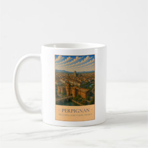 Perpignan, Frankreich – Vintage-Reisebecher Kaffeetasse