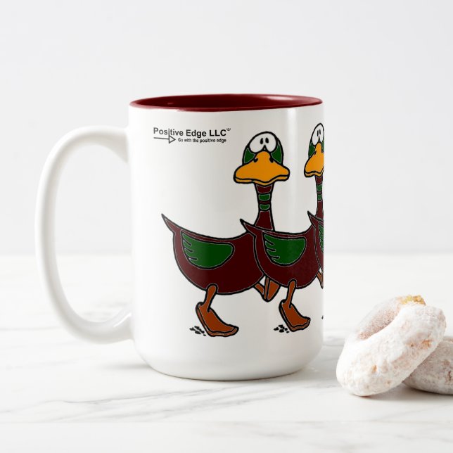 Perplexe Ducks Coffee Tasse (Mit Donut)