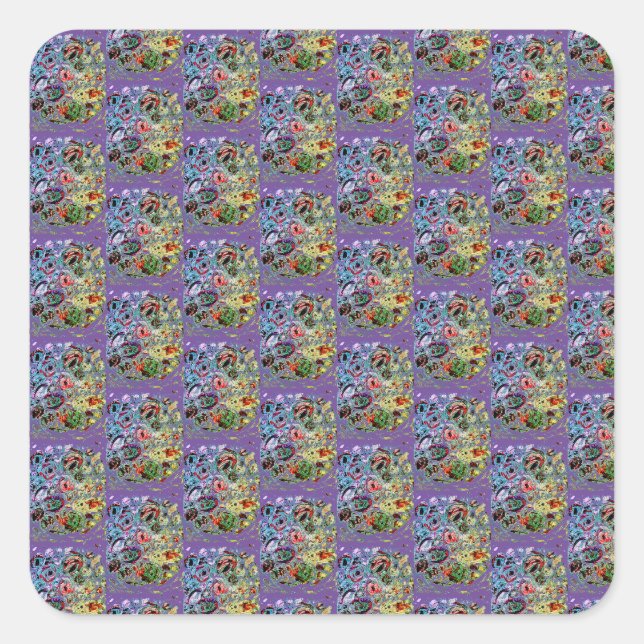 Perpule Passion Quadratischer Aufkleber (Vorderseite)