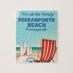 Perranporas Strand Vintages Strandposter